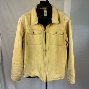 Well Used Iron & Resin Reversible Cotton Canvas‎ Zip Front Jacket L